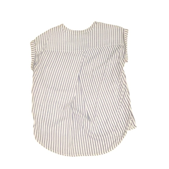 NWT Rag Poets 2 piece striped blue & white cropped pant & cap sleeve top medium - Picture 5 of 16